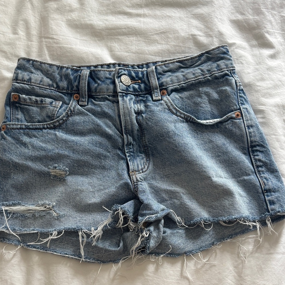 garage Light Blue Denim Cutoff Shorts